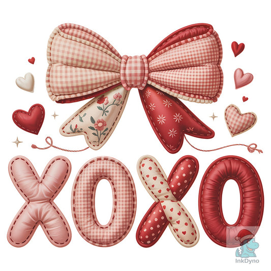 Patchwork Coquette XOxo Valentine - DTF Transfer
