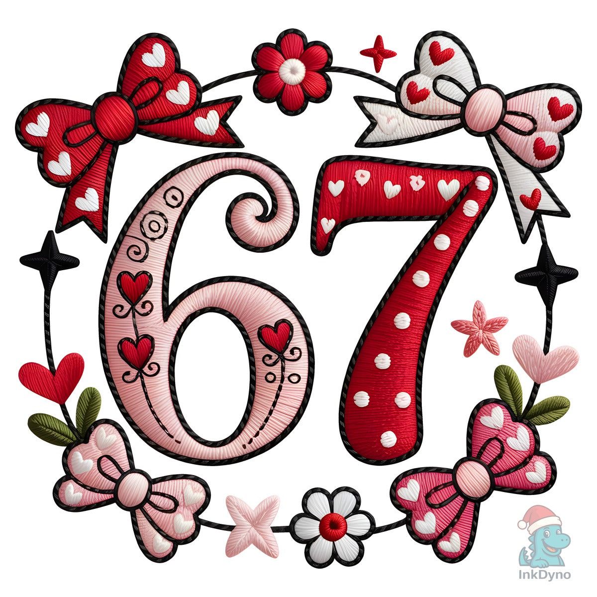 Number 67 Valentine Sublimation Design