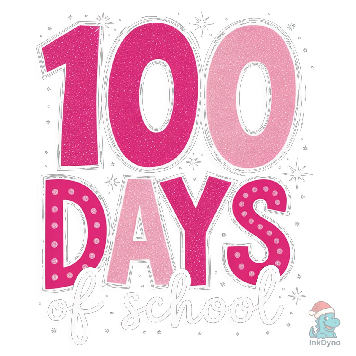 100 Days School Pink Glitter