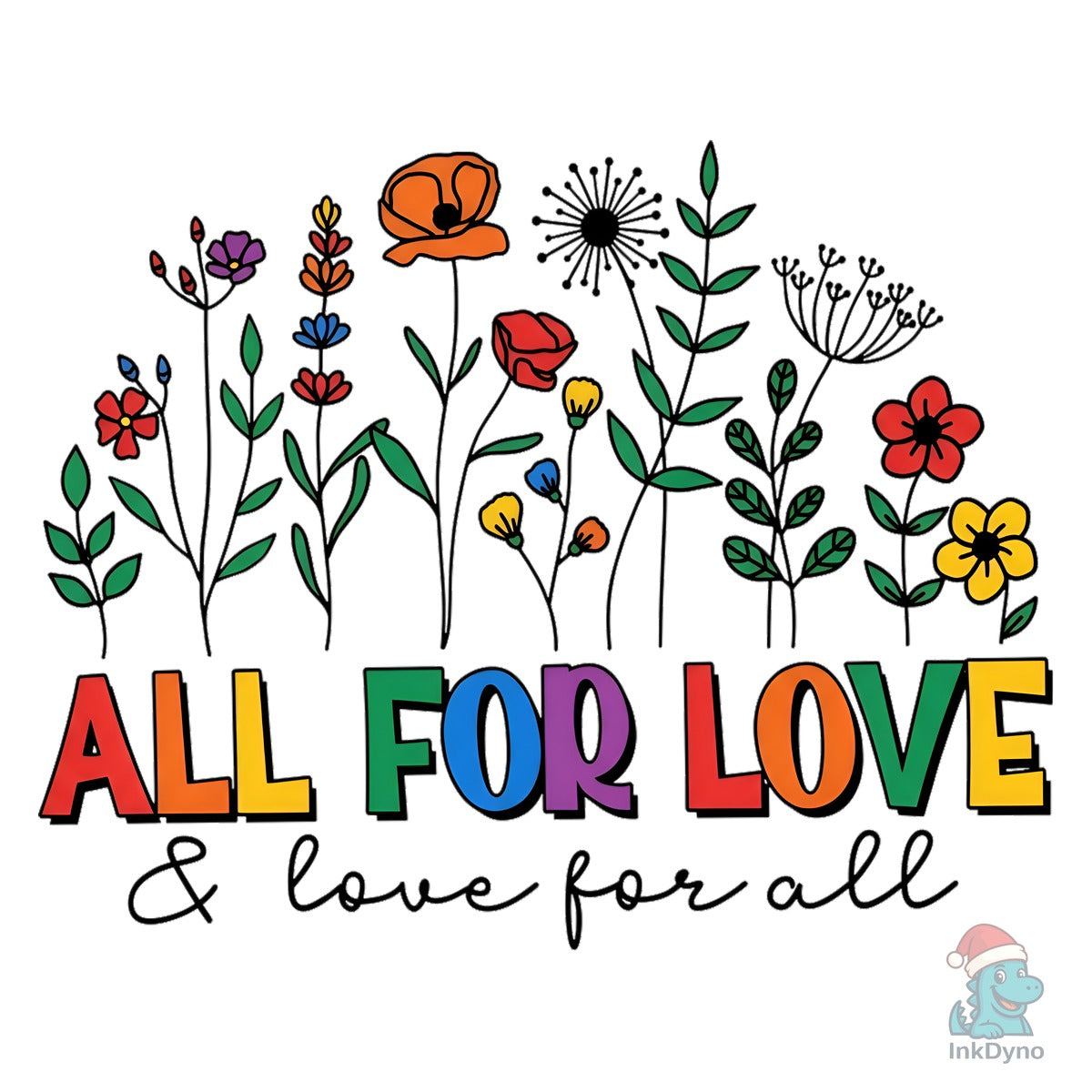 All for Love Pride Floral Illustration