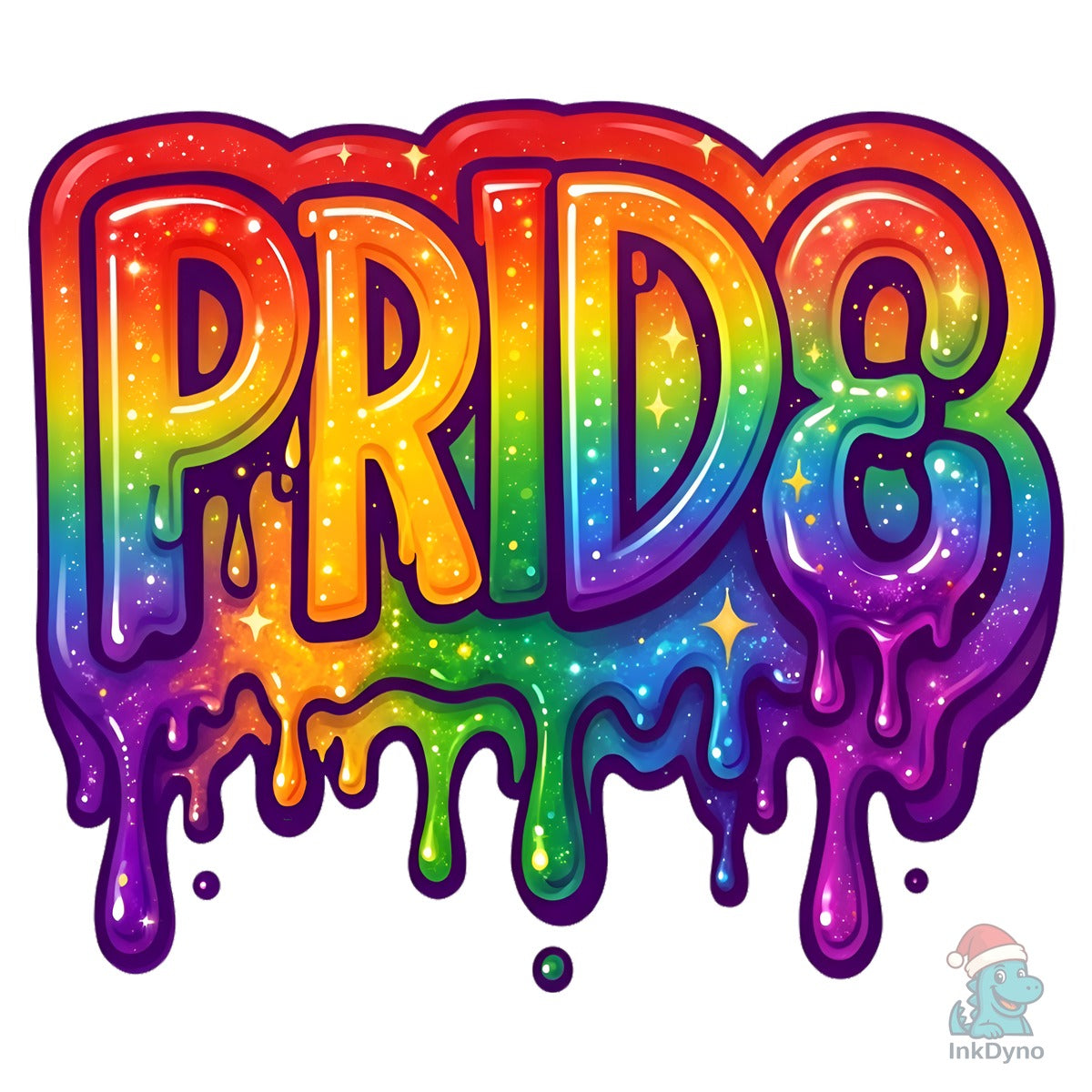 Dripping Pride Rainbow Typography