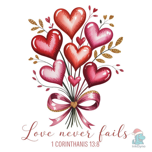 Love Never Fails Valentine Retro - DTF Transfer