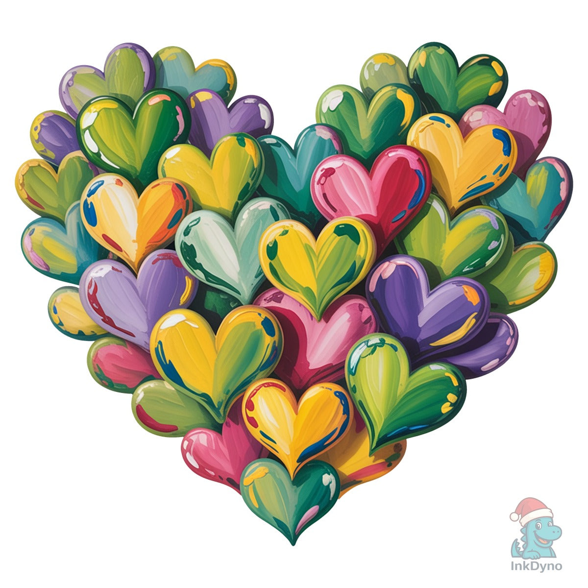Mardi Gras Heart Brushstroke Love
