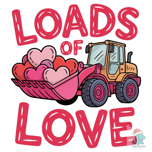 Pink Valentine Tractor Loads of Love - DTF Transfer