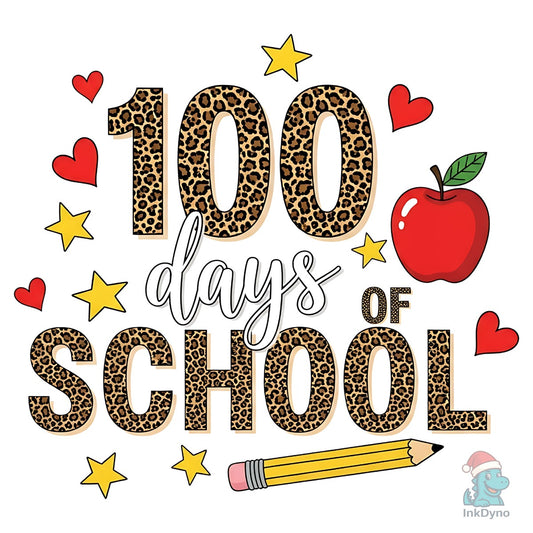 100 Days of School Leopard Style - DTF Transfer