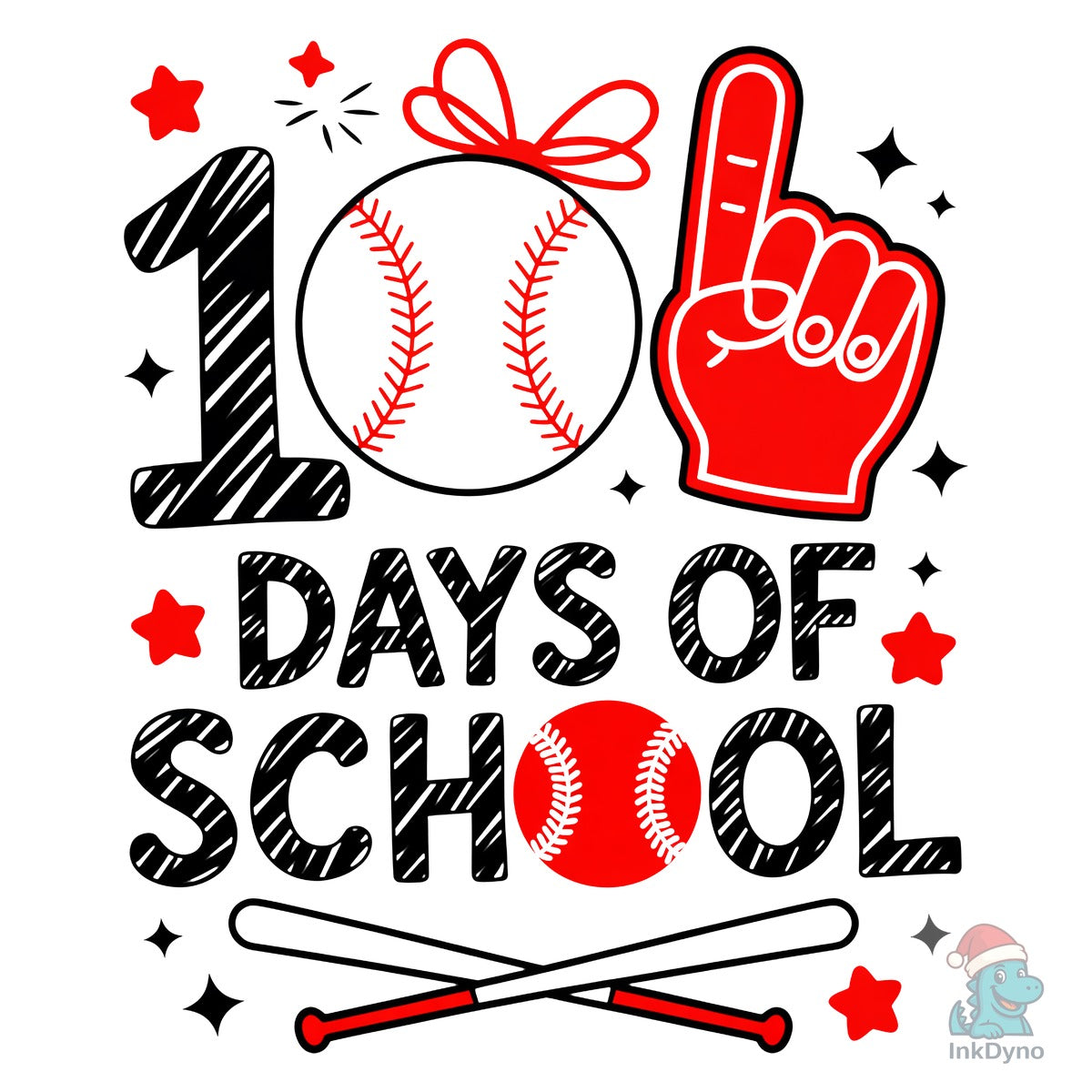 Baseball 100 Days of School Shirt