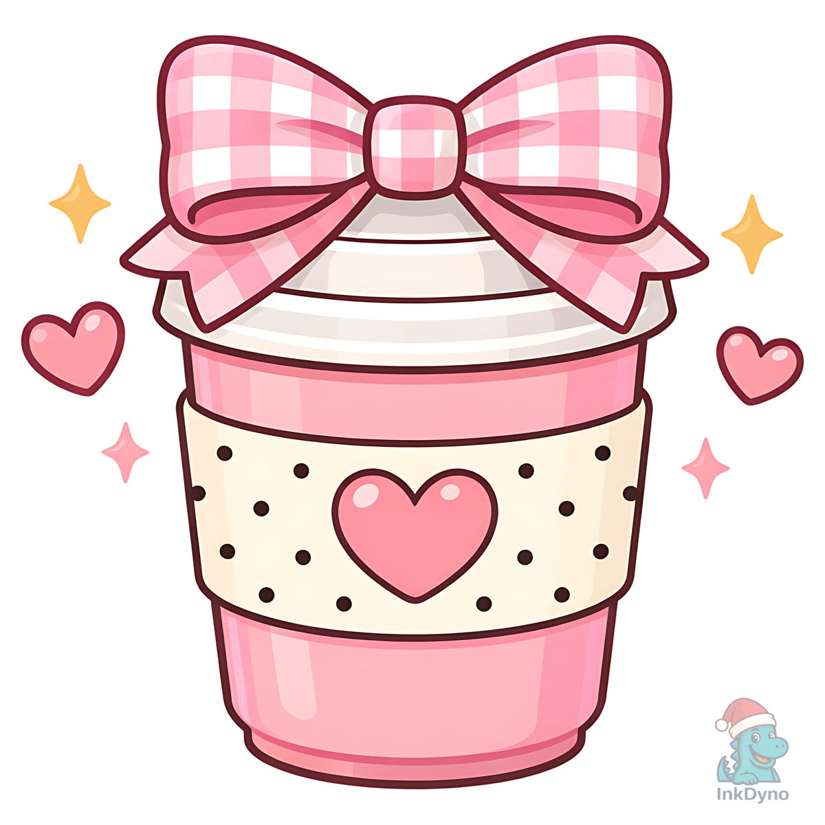 Cute Pink Coffee Bow Cup