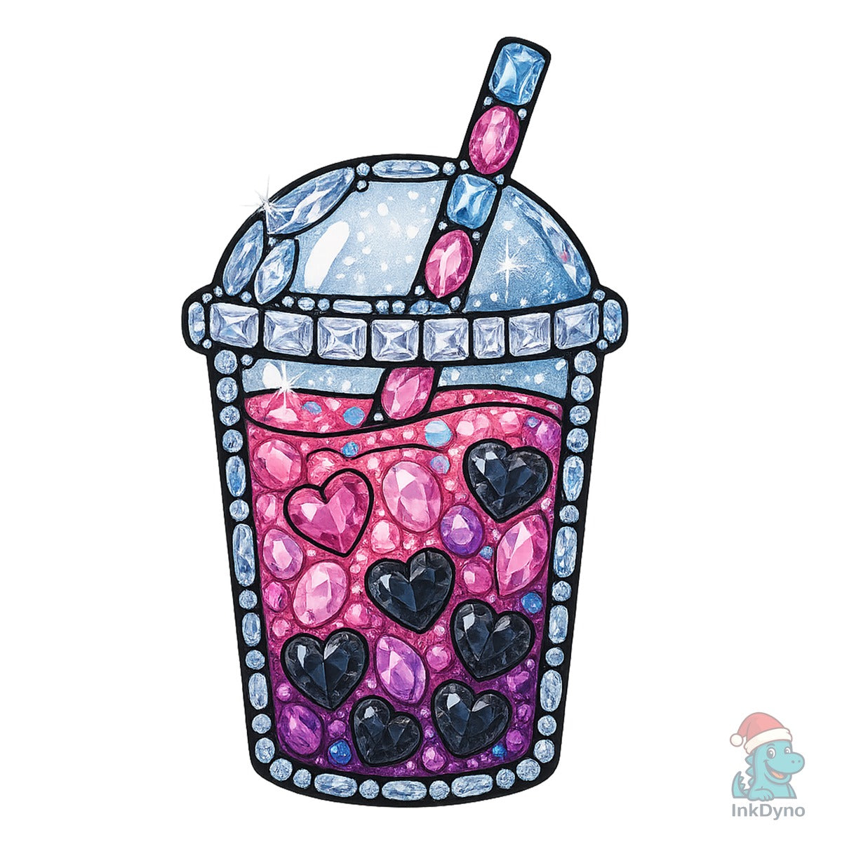 Faux Rhinestone Boba Tea