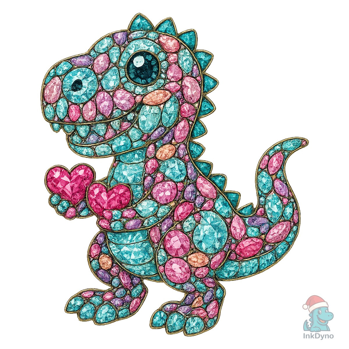 Faux Rhinestone Dinosaur