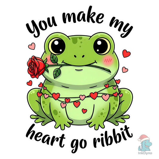 You Make My Heart Go Ribbit Frog - DTF Transfer