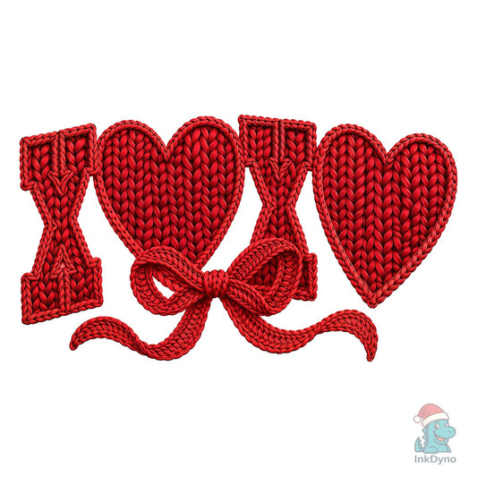 Faux Crochet Valentine Coquette XOXO - DTF Transfer