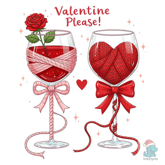 Faux Crochet Valentine Please - DTF Transfer