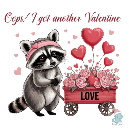 Oops I Got Another Valentine Raccoon - DTF Transfer
