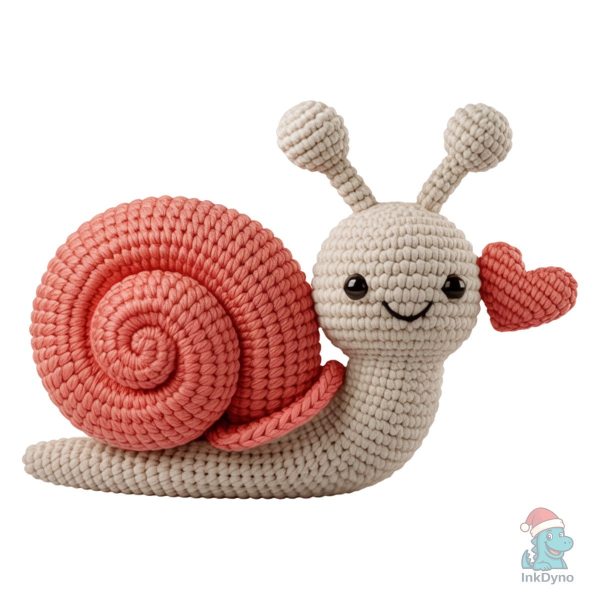 Crochet Snail Holding Heart