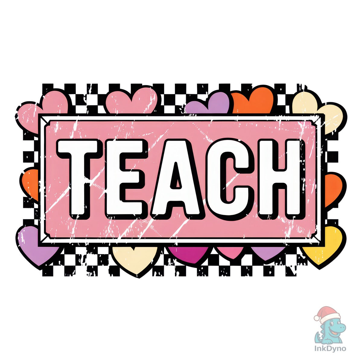 Retro Vintage Teach Hearts