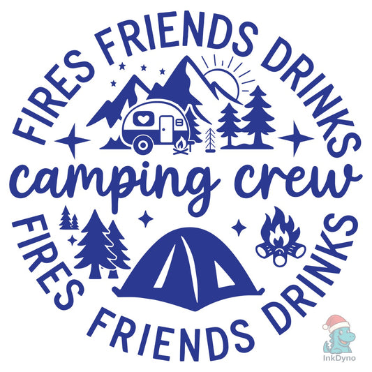 Camping Crew Friends Outdoor Quote - DTF Transfer