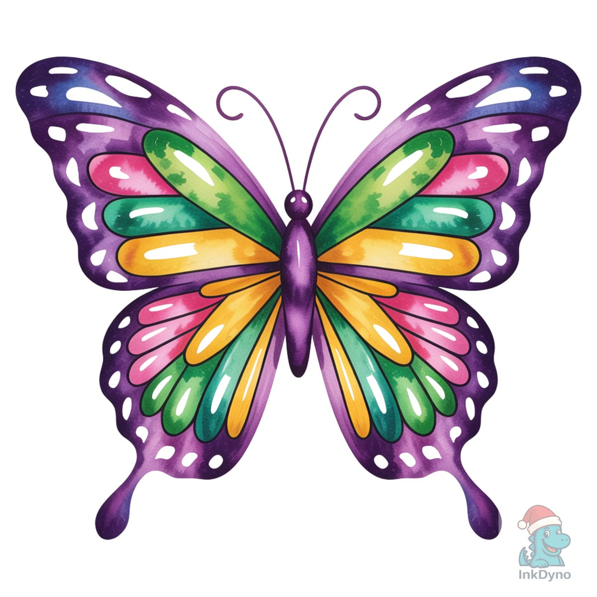 Colorful Mardi Gras Butterfly