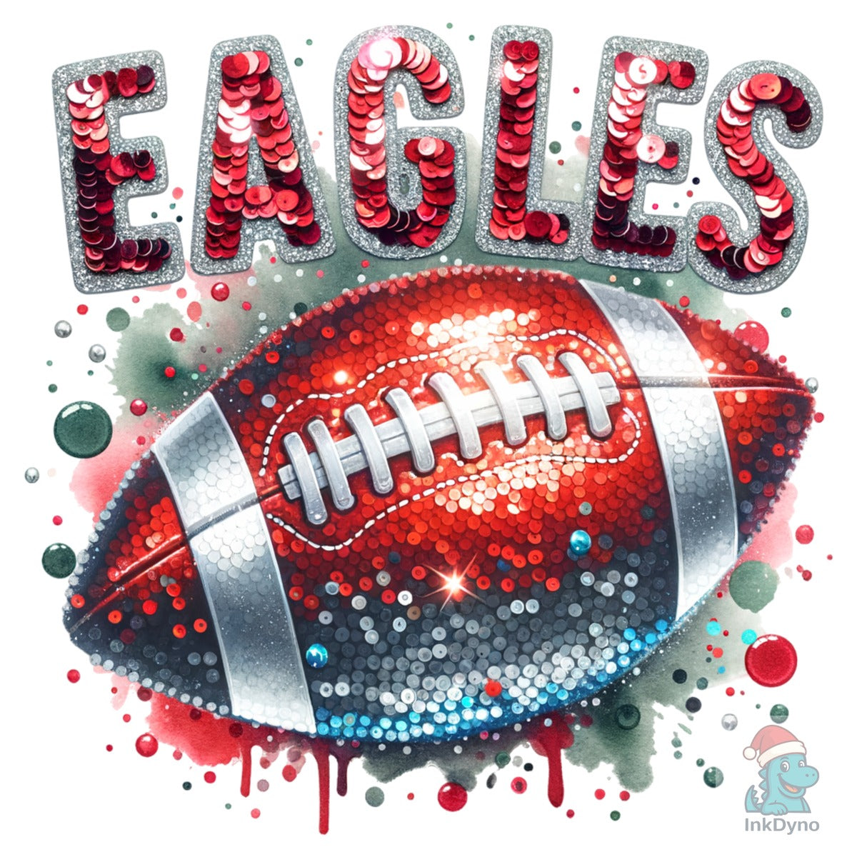 Eagles Red Sequin Football Mascot