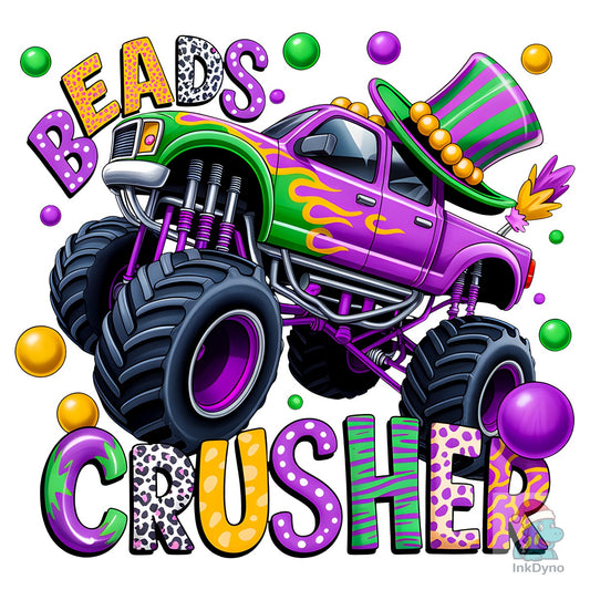 Mardi Gras Monster Truck - DTF Transfer