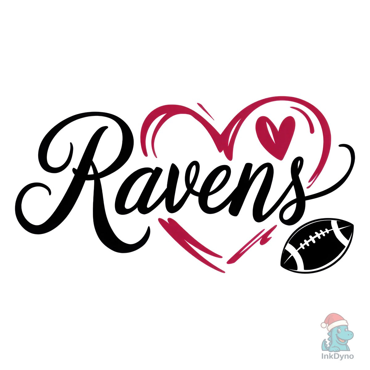 Retro Ravens Football Season Heart