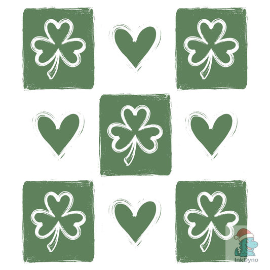 St Patrick's Shamrock and Heart - DTF Transfer