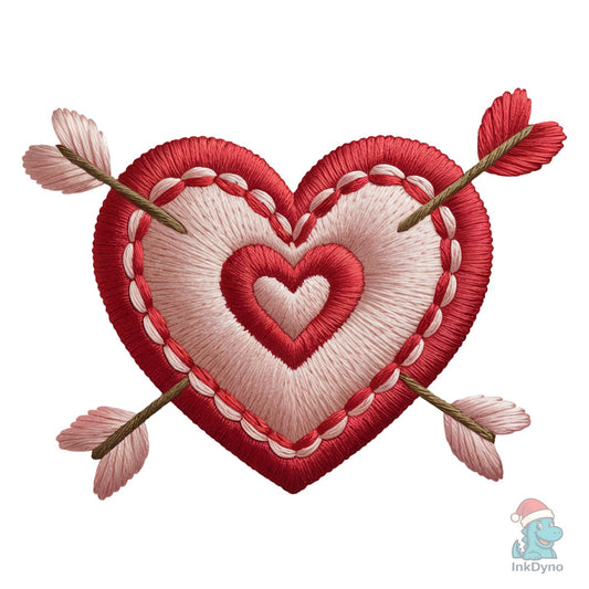 Embroidered Heart Arrow - DTF Transfer