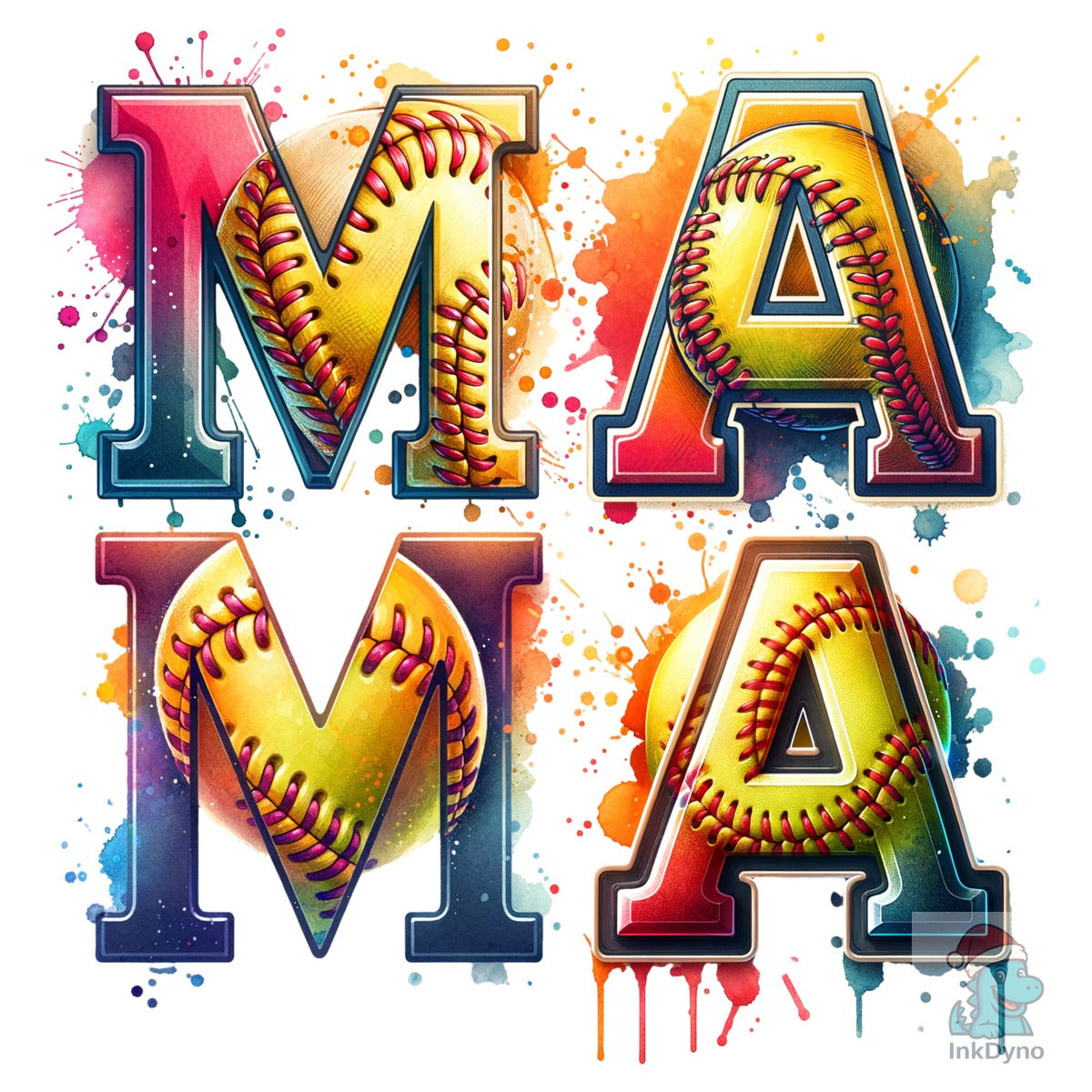 Colorful Softball Mama Mother