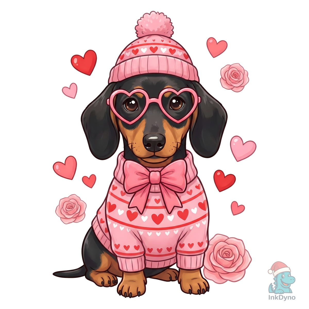 Cute Valentine Dachshund Dog