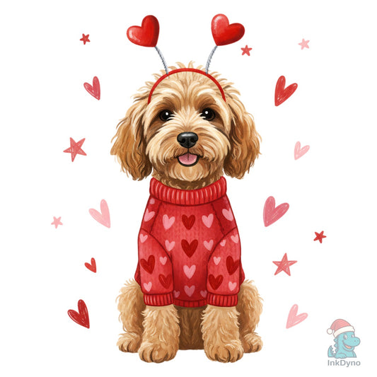 Valentine Dog Love T-shirt Design - DTF Transfer