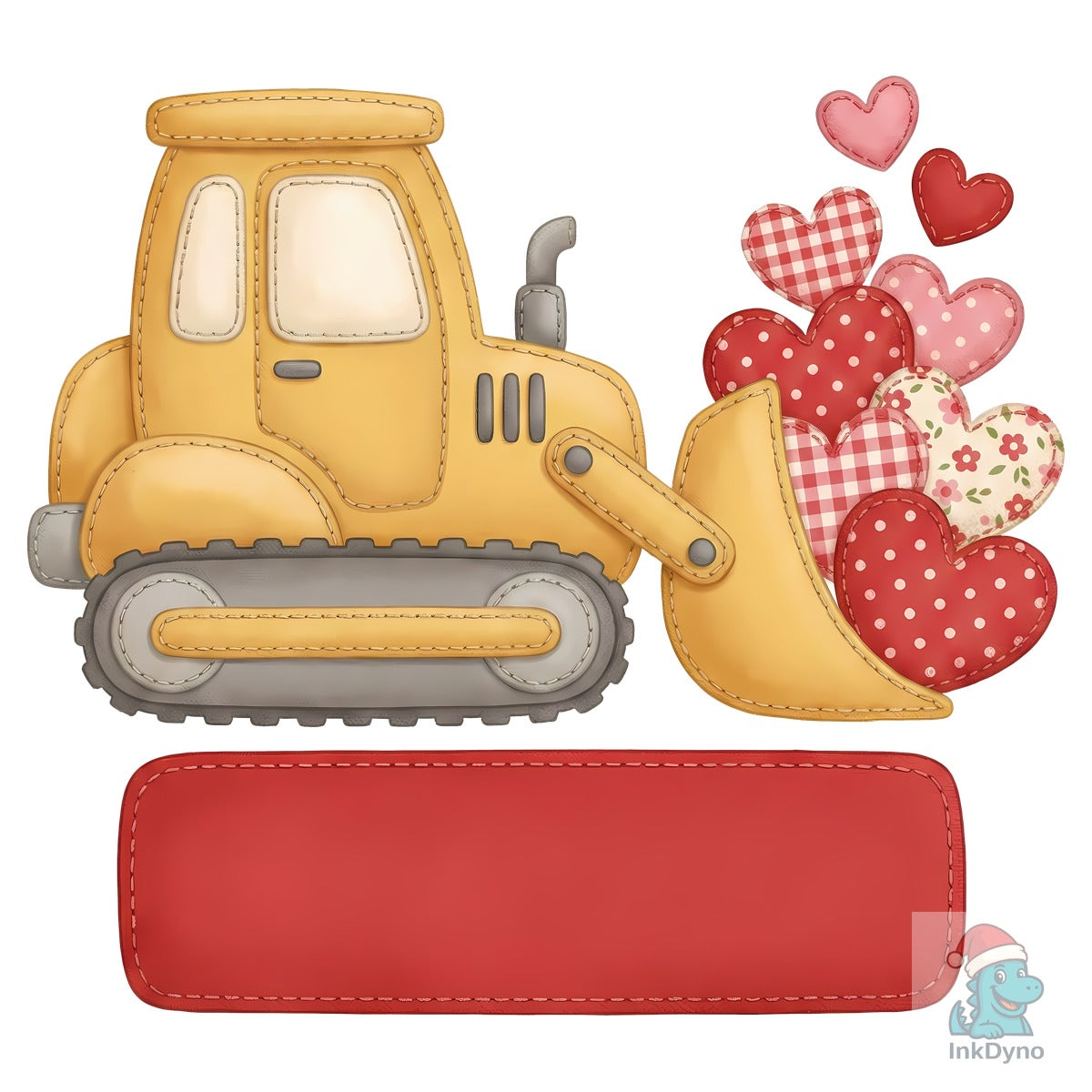 Valentine Excavator Carrying Hearts