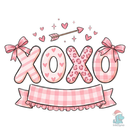 XOXO Valentine Bows and Hearts - DTF Transfer