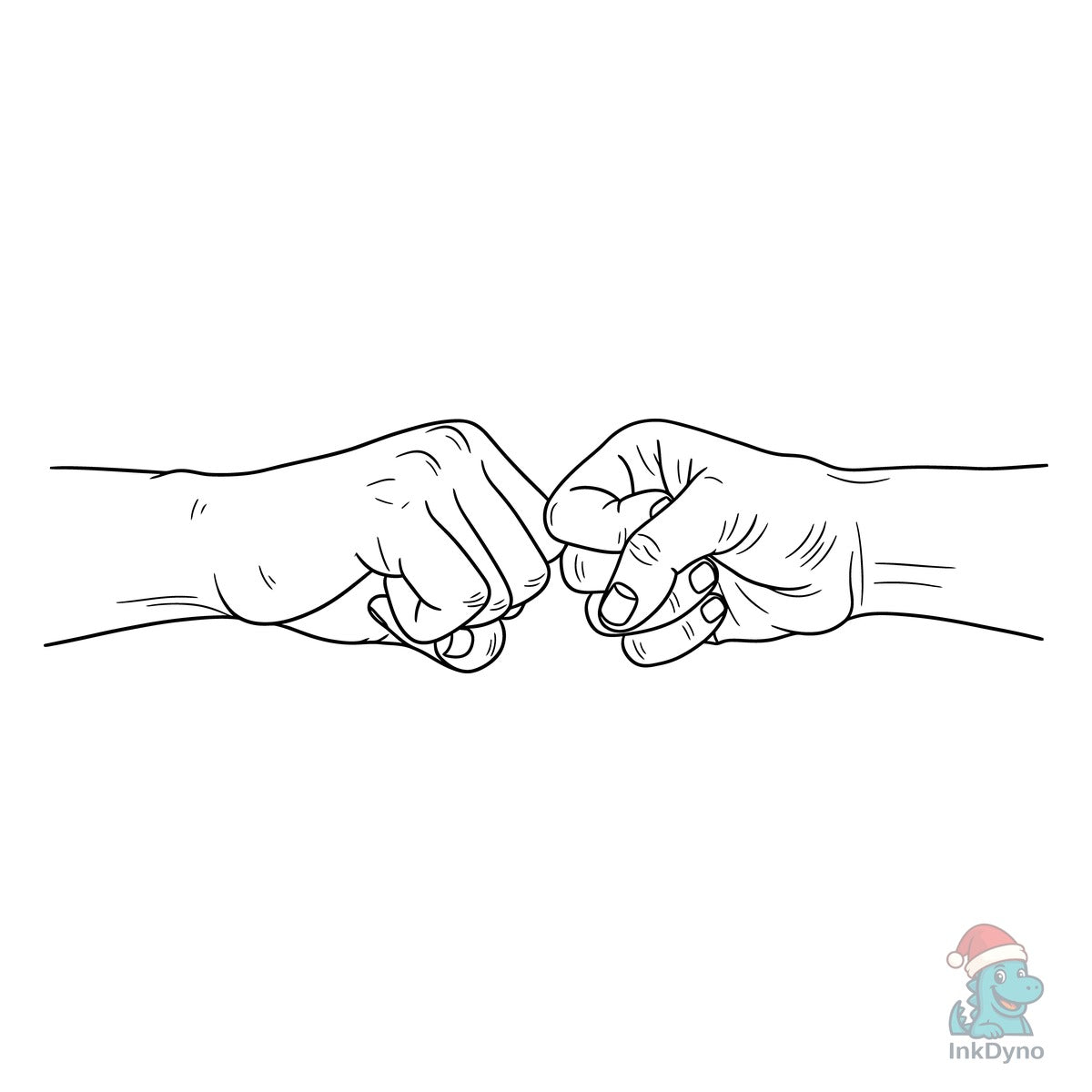 Fist Bump Hand Line Art