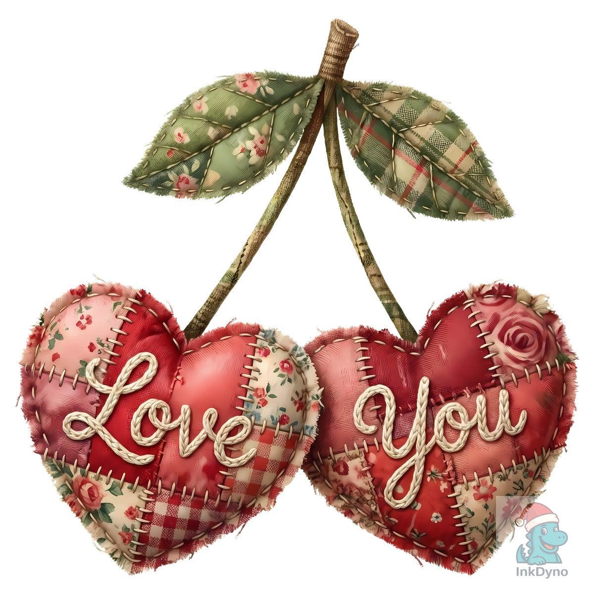 Patchwork Heart Cherries Valentine