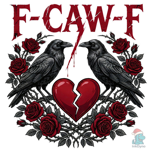 F-Caw-F Crow Valentine Gothic Heart - DTF Transfer