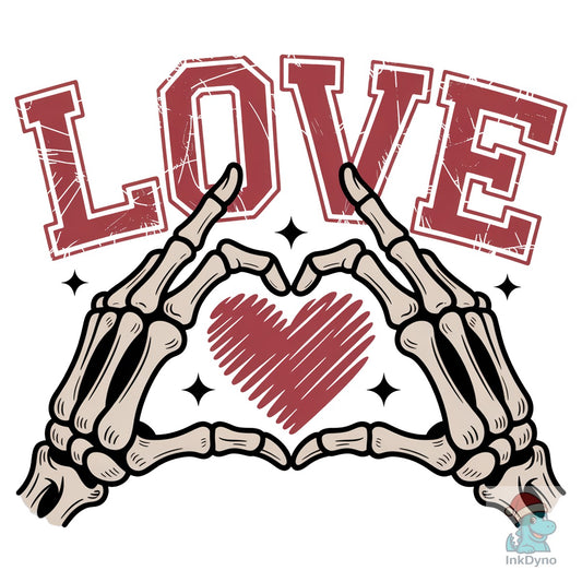 Lover Skeleton Hands Heart Valentine - DTF Transfer