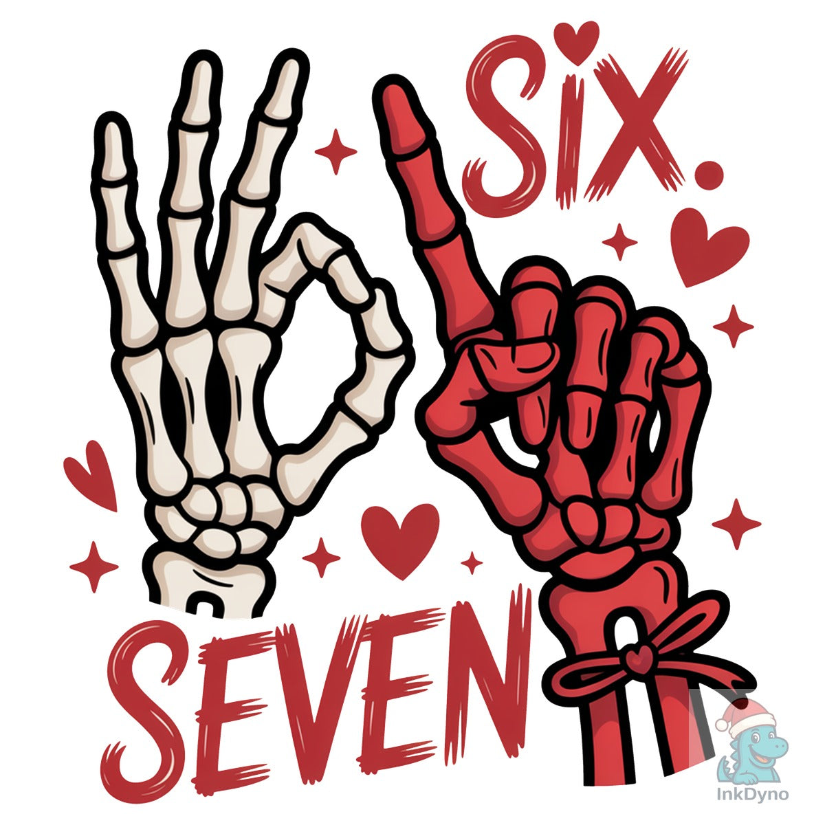Six Seven Valentine Funny Skeleton
