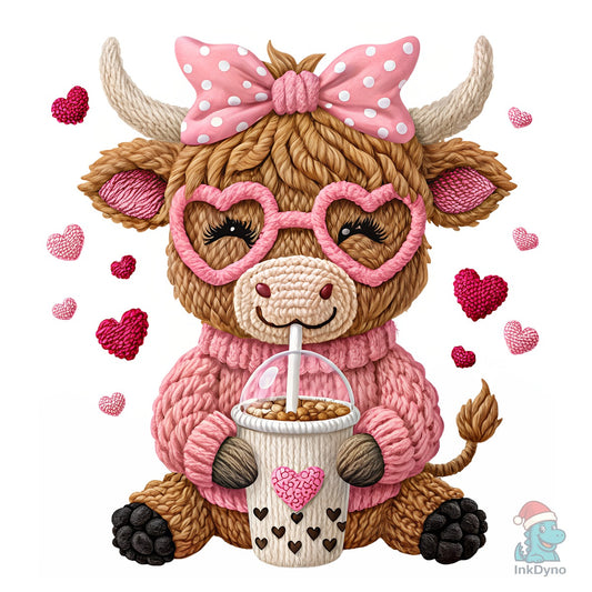 Valentine Cow Valentine PNGs - DTF Transfer