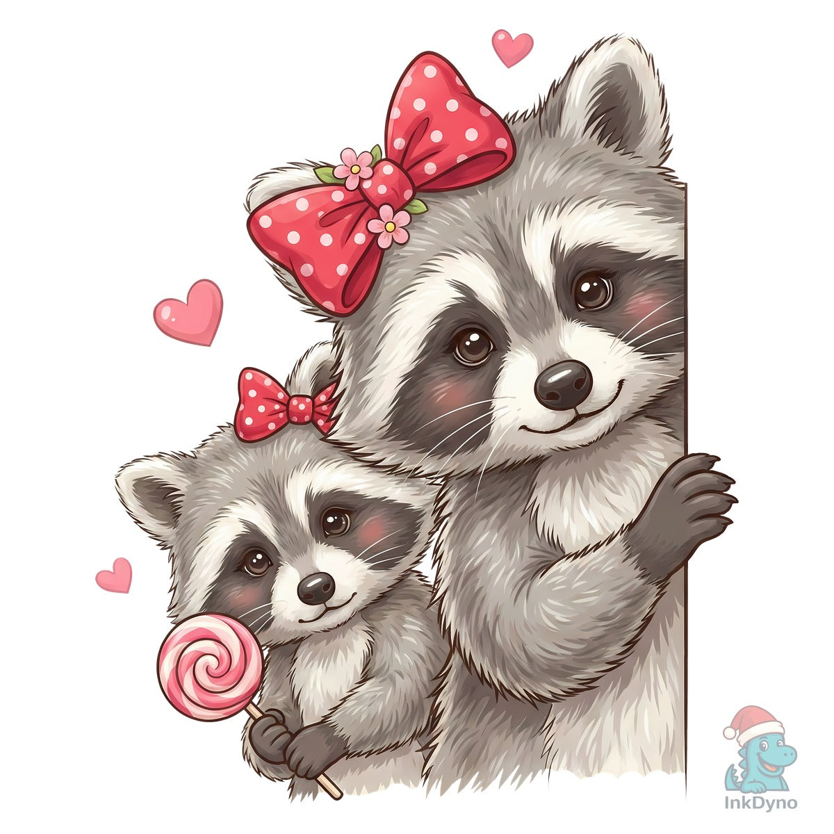 Cute Raccoon Valentine's Day Sublimation