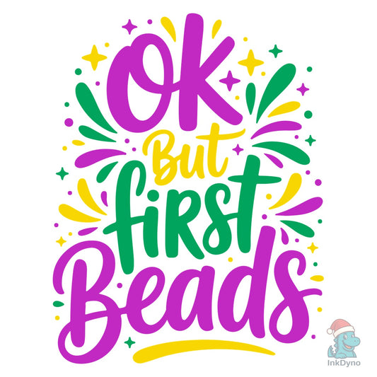 Funny Mardi Gras Beads T-shirt Design - DTF Transfer