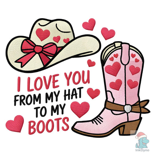 Cowboy Love Hat to Boots Romantic - DTF Transfer