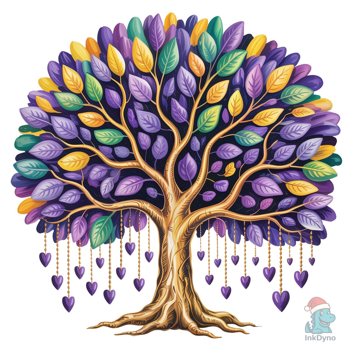 Mardi Gras Tree Brushstroke
