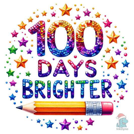 100 Days Brighter School Kids - DTF Transfer