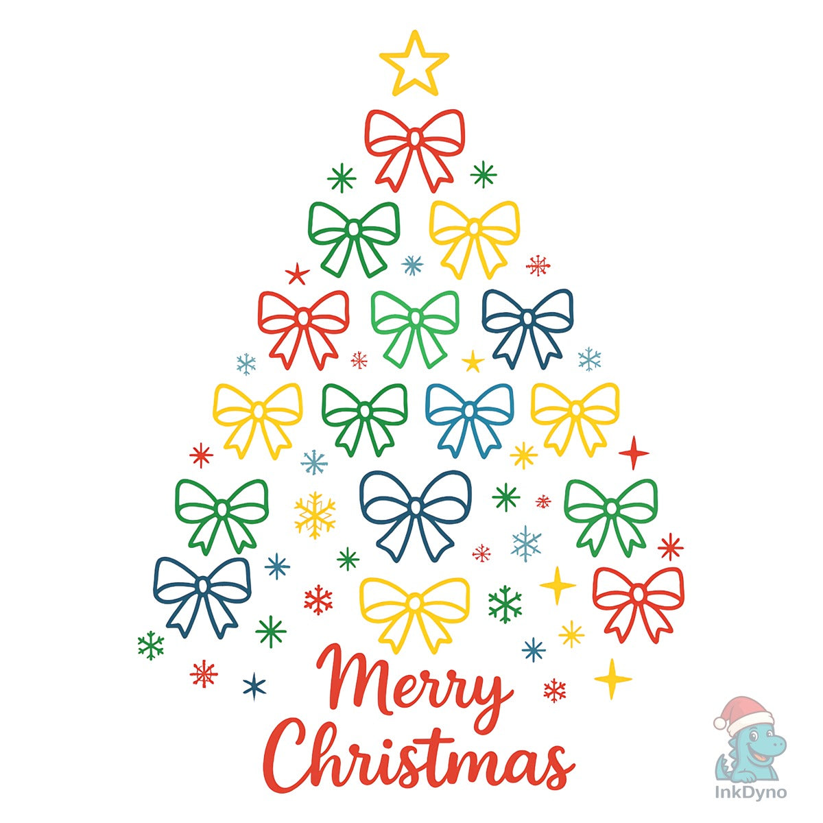 Bow Christmas Tree Merry Christmas