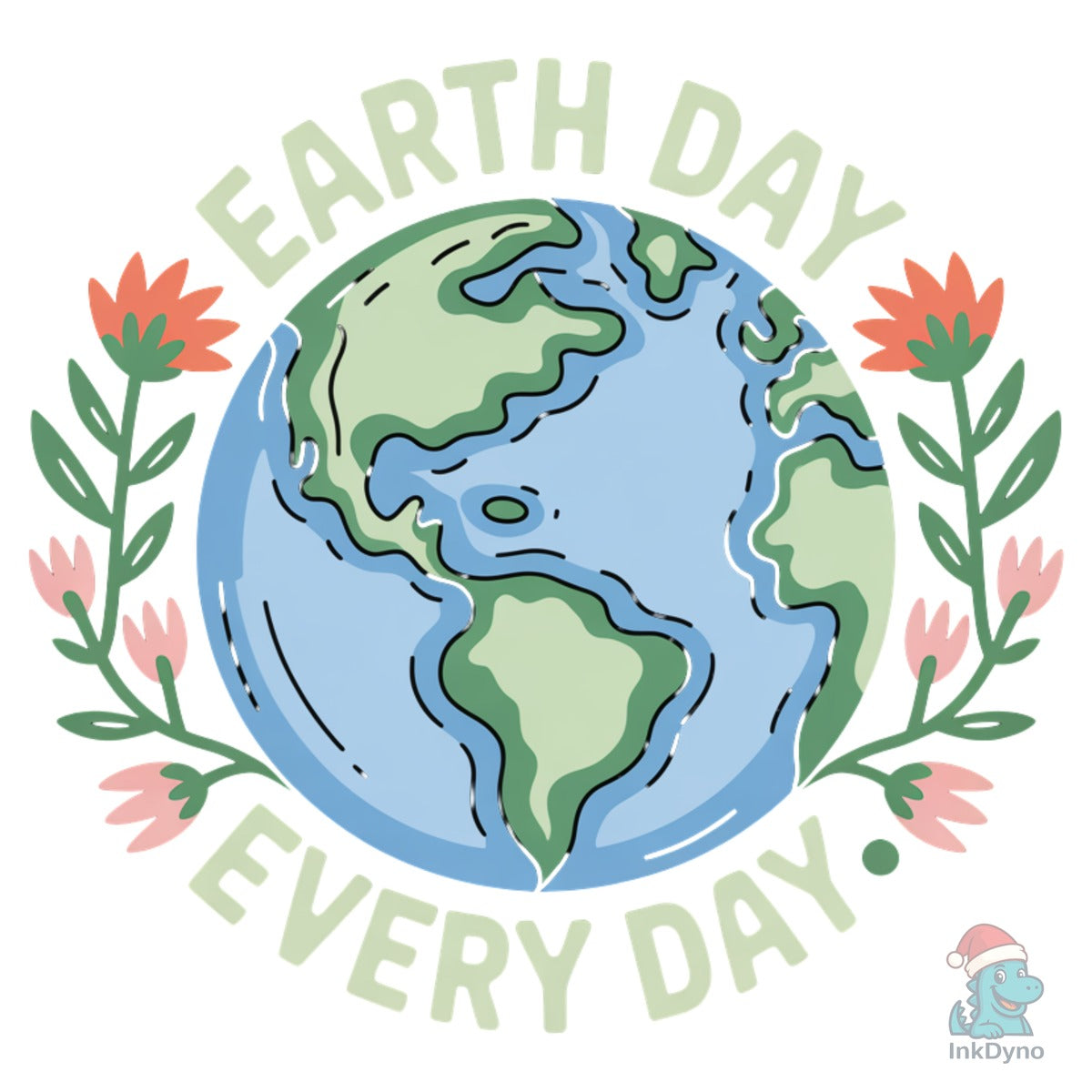 Earth Day Every Day Floral Earth