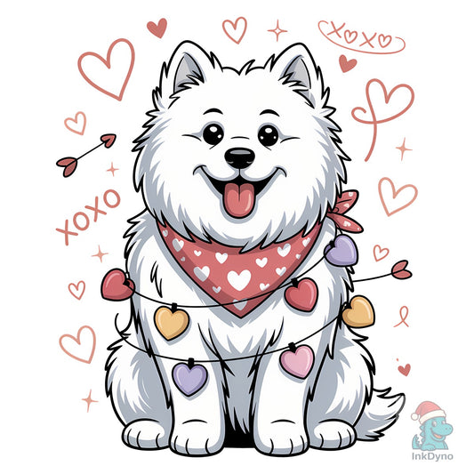 Valentine Samoyed Sublimation - DTF Transfer