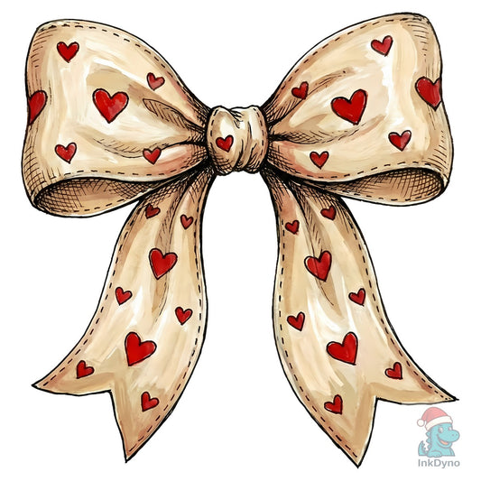 Valentine's Heart Bow Coquette - DTF Transfer