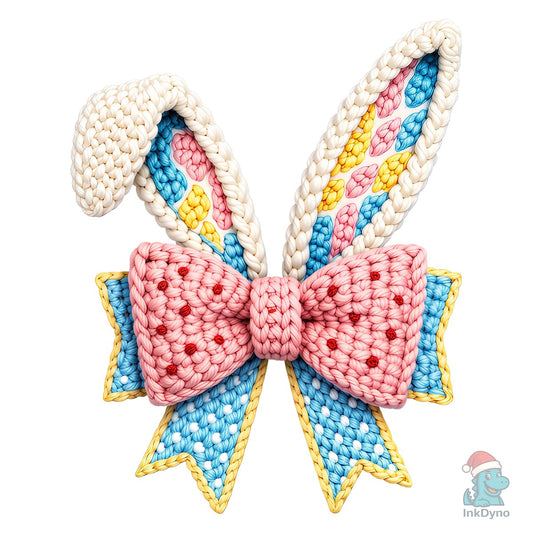 Faux Crochet Easter Bunny Coquette - DTF Transfer