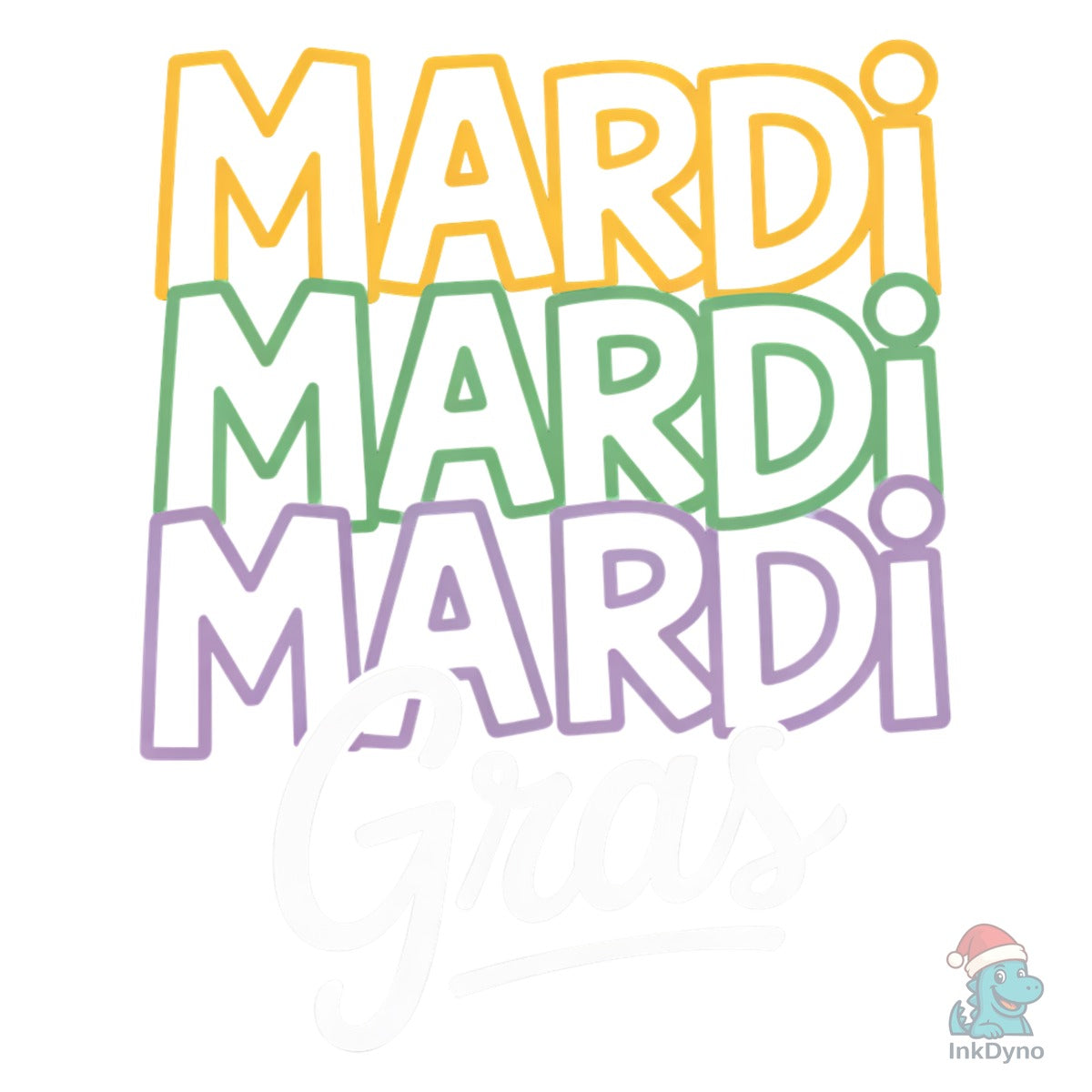 Funny Mardi Gras Typography Shirt