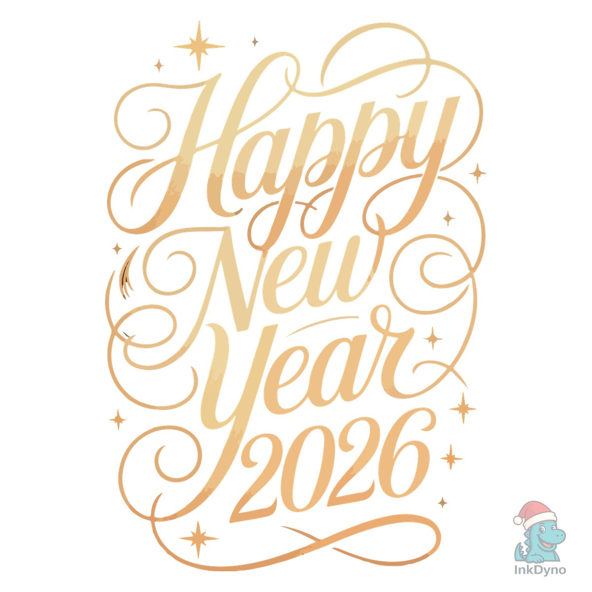 Luxury Happy New Year 2026 Calligraphy