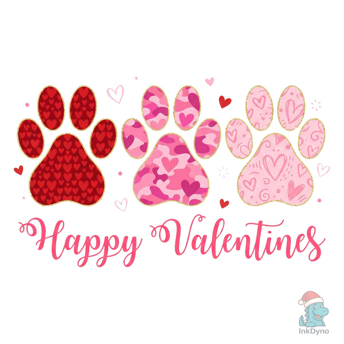 Happy Valentines Paw Print Sublimation